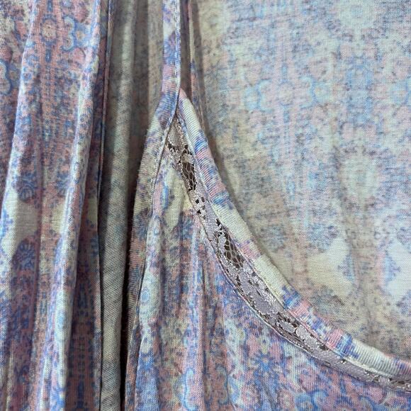 Jessica Simpson Purple Pink Patterned Robe & Cami 2-Piece Pajama Set Size Large - Picture 10 of 16